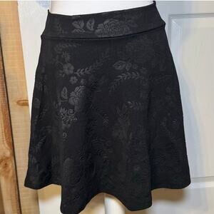 Black Floral Mini Skirt Medium Size